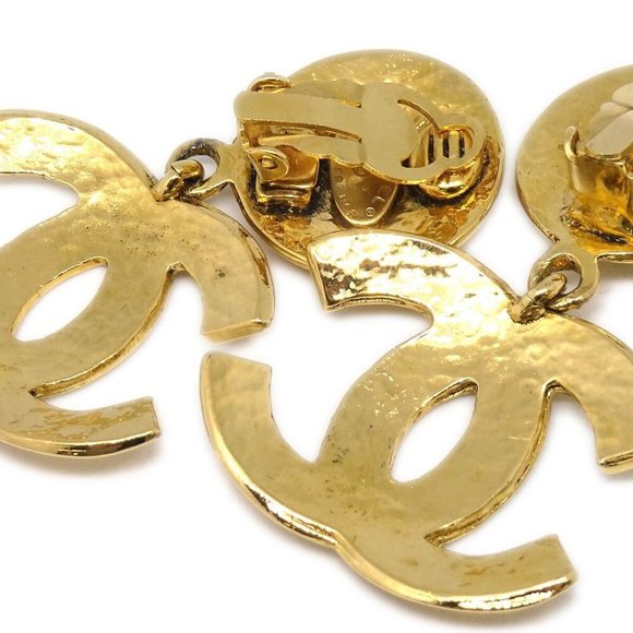 Chanel CC Dangle Earrings Clip-On Gold - Picture 3 of 4